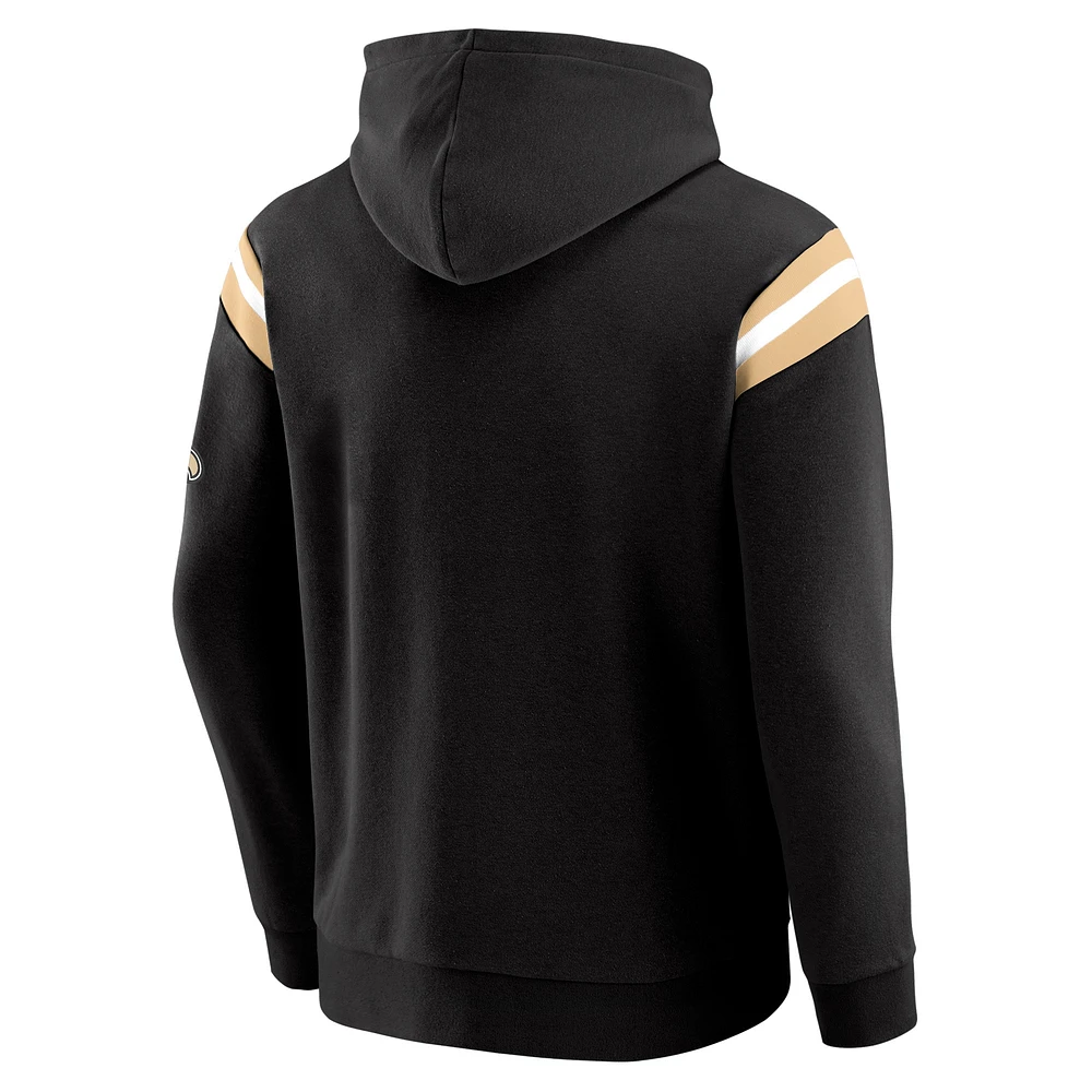 Men's Darius Rucker Collection by Fanatics Black New Orleans Saints Football Washed Pullover Hoodie