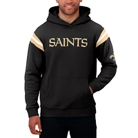 Men's Darius Rucker Collection by Fanatics Black New Orleans Saints Football Washed Pullover Hoodie