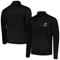 Men's Dunbrooke Black New Orleans Saints All-Star Tech Quarter-Zip Top