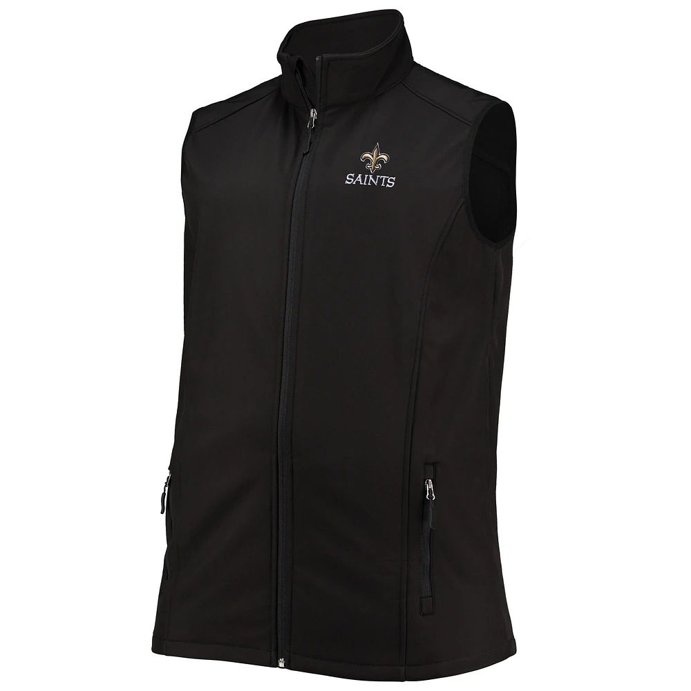 Men's Dunbrooke Black New Orleans Saints Big & Tall Archer Softshell Full-Zip Vest