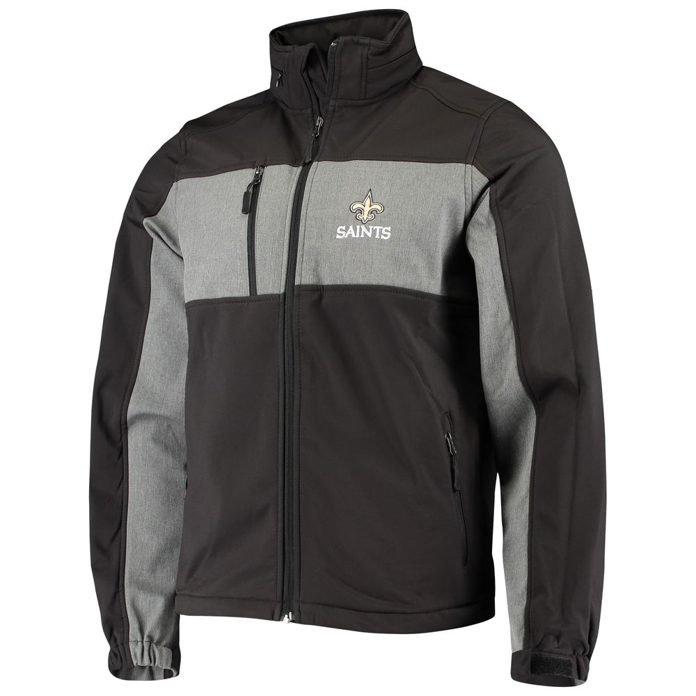 Men's Dunbrooke Black New Orleans Saints Circle Zephyr Softshell Full-Zip Jacket