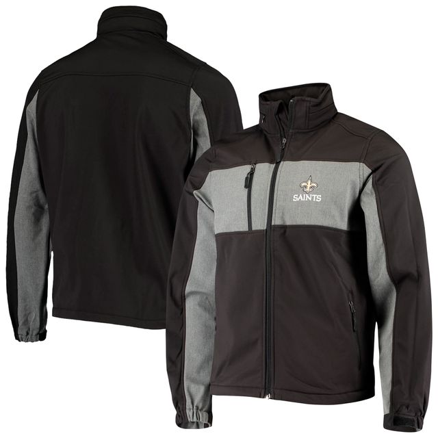 Veste Dunbrooke Black New Orleans Saints Circle Zephyr Softshell entièrement zippée pour homme