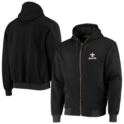 Men's Dunbrooke Black New Orleans Saints Craftsman Thermal-Lined Full-Zip Hoodie