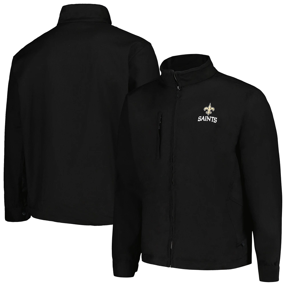 Dunbrooke Black New Orleans Saints Journey Workwear Veste à fermeture éclair intégrale pour homme