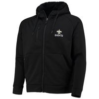 Men's Dunbrooke Black New Orleans Saints Shag Tri-Blend Full-Zip Raglan Hoodie