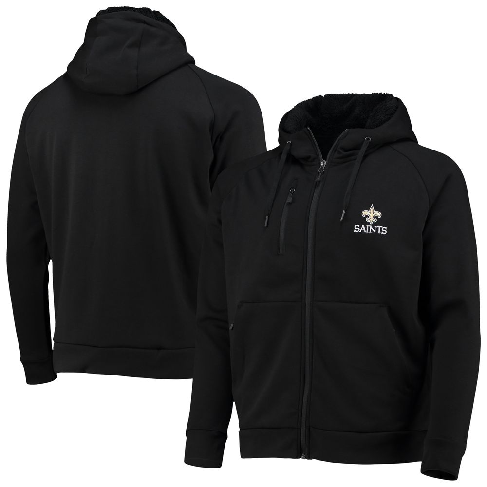 Men's Dunbrooke Black New Orleans Saints Shag Tri-Blend Full-Zip Raglan Hoodie