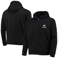 Men's Dunbrooke Black New Orleans Saints Shag Tri-Blend Full-Zip Raglan Hoodie