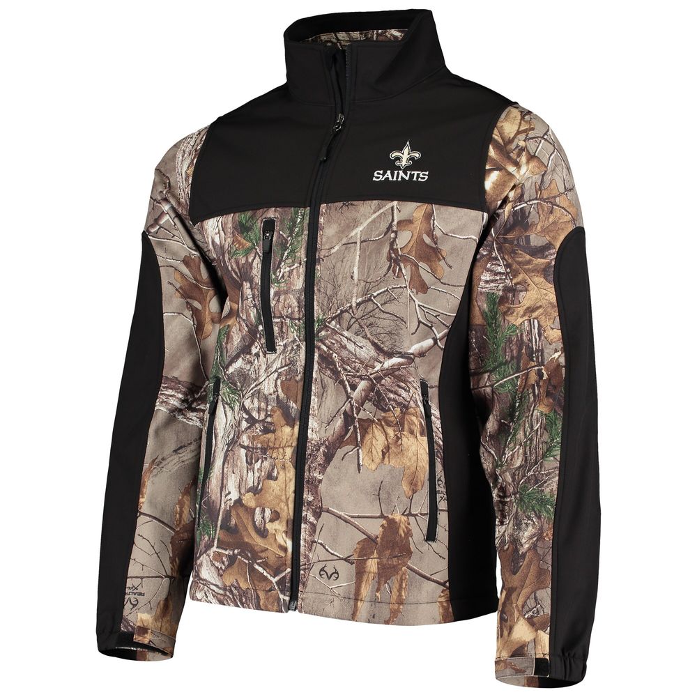 Men's Dunbrooke Realtree Camo/Black New Orleans Saints Circle Hunter Softshell Full-Zip Jacket