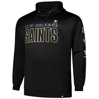 Sweat à capuche en polaire noir Fanatics New Orleans Saints pour hommes, grande taille