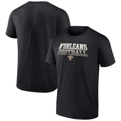 T-shirt noir New Orleans Saints Big & Tall N'Orleans Football Statement pour hommes