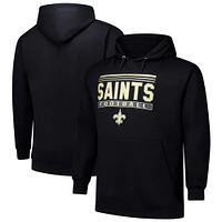 Men's Fanatics Black New Orleans Saints Big & Tall Pop Pullover Hoodie