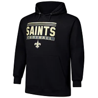 Men's Fanatics Black New Orleans Saints Big & Tall Pop Pullover Hoodie