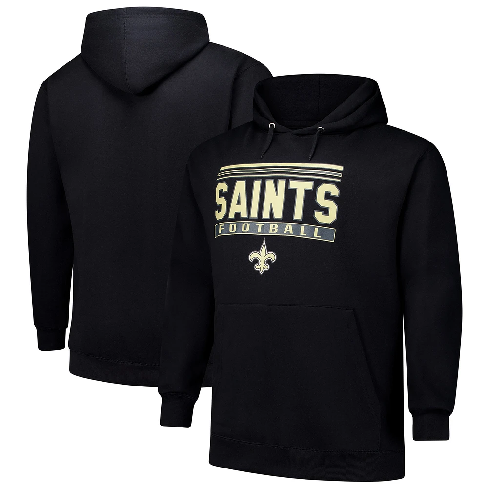 Sweat à capuche noir New Orleans Saints Big & Tall Pop pour hommes Fanatics