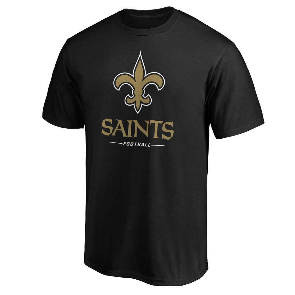 Men's Fanatics Black New Orleans Saints Big & Tall Team Logo Lockup T-Shirt