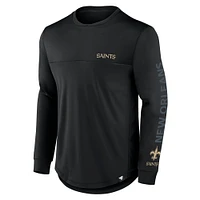 T-shirt à manches longues Blackout des New Orleans Saints pour hommes Fanatics Black