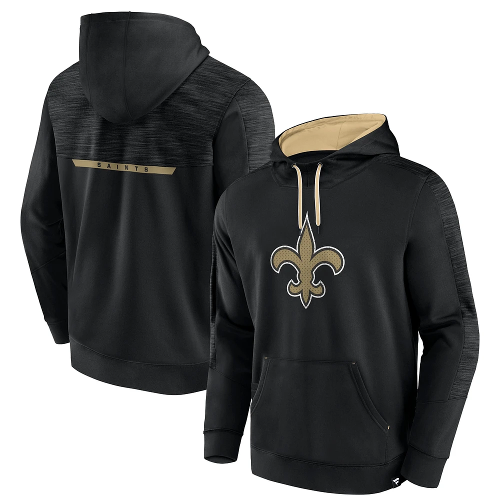 Men's Fanatics Black New Orleans Saints Defender Evo Pullover Hoodie