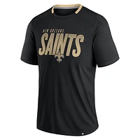 T-shirt noir délavé pour homme New Orleans Saints Defender Fade Slant