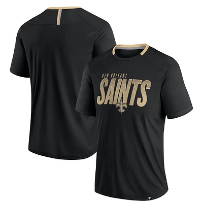 T-shirt noir délavé pour homme New Orleans Saints Defender Fade Slant