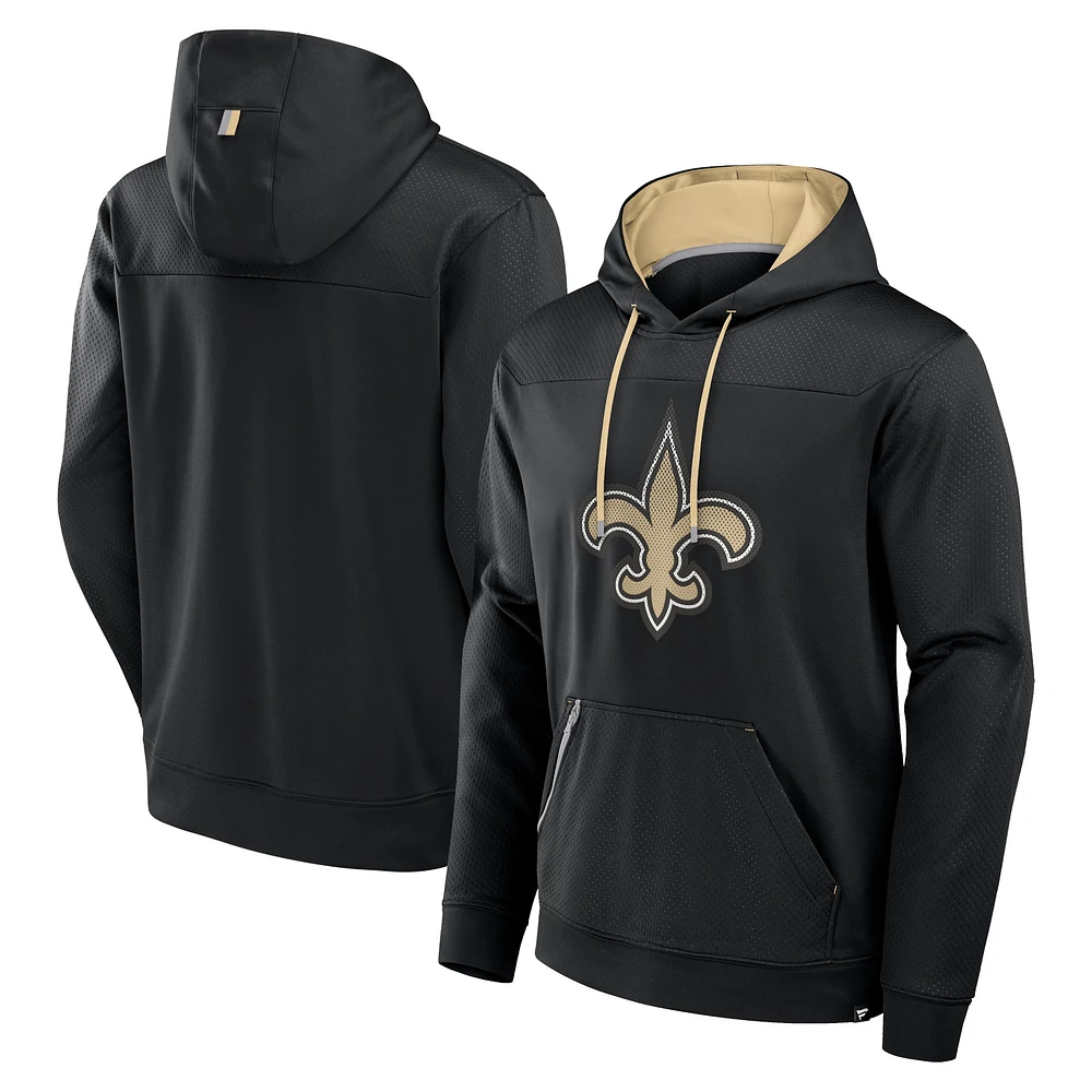 Men's Fanatics Black New Orleans Saints Defender Fleece Pullover Hoodie