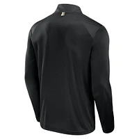 Men's Fanatics Black New Orleans Saints Defender Long Sleeve Quarter-Zip Jacket