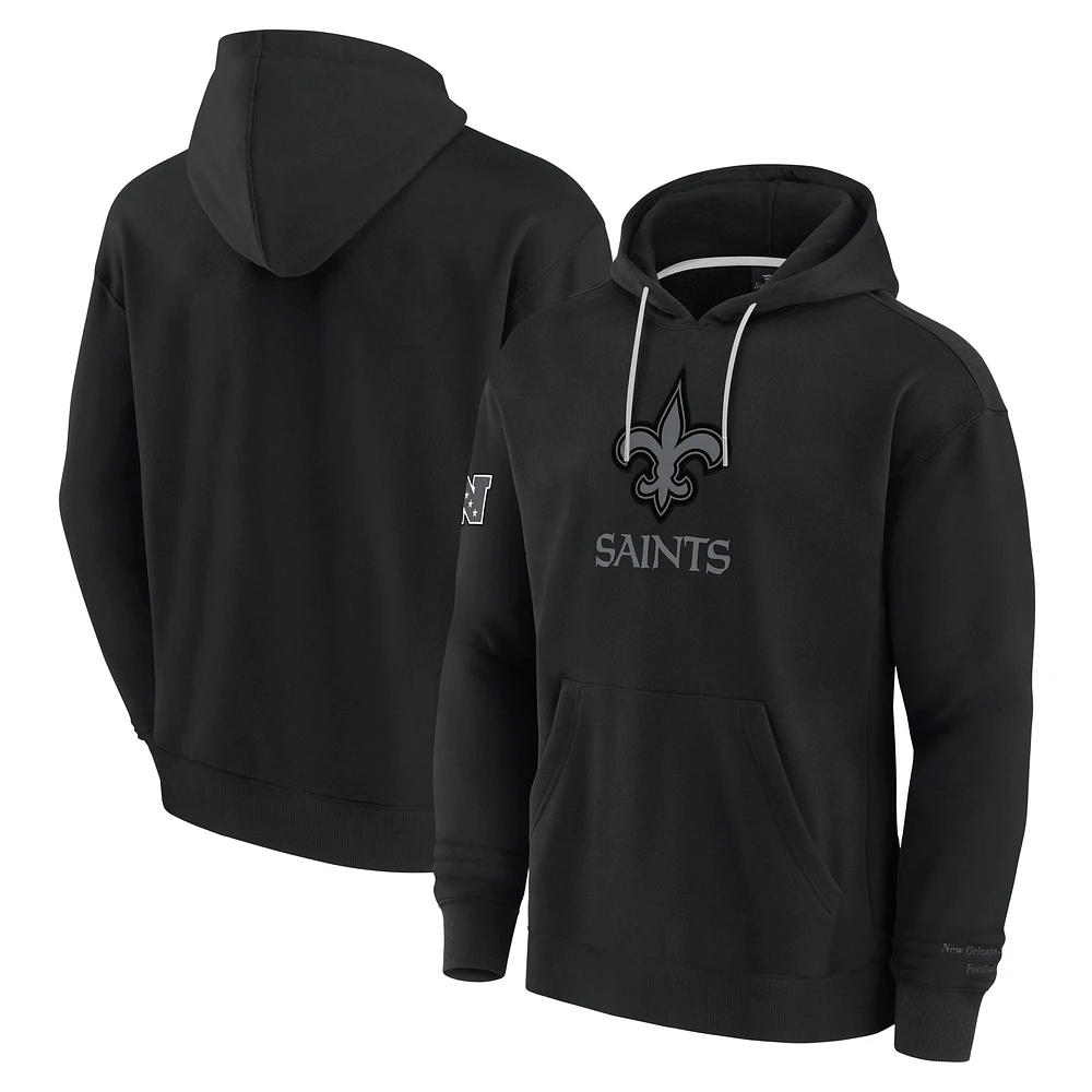 Sweat à capuche en polaire noir New Orleans Saints Elements Pace pour homme Fanatics