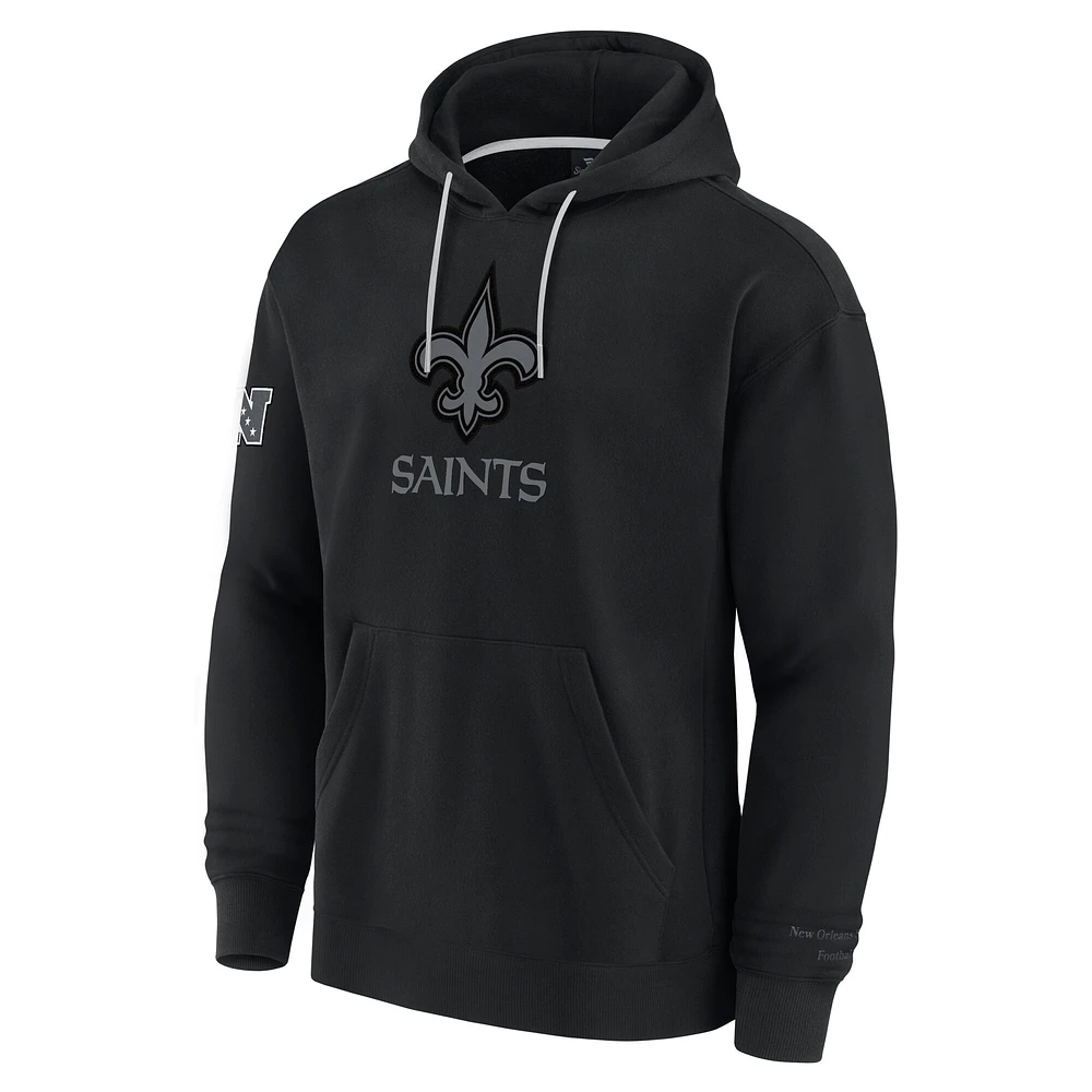Men's Fanatics Black New Orleans Saints Elements Pace Pullover Hoodie