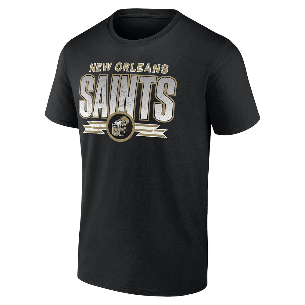 Men's Fanatics Black New Orleans Saints Fading Out T-Shirt