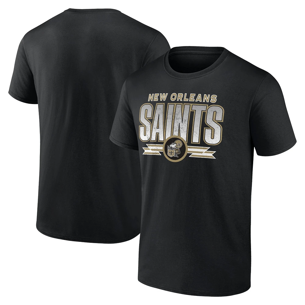 Men's Fanatics Black New Orleans Saints Fading Out T-Shirt