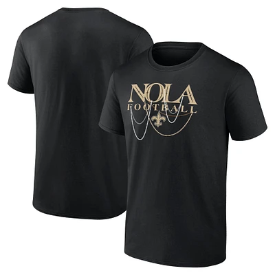 T-shirt noir Fanatics New Orleans Saints Hometown Offensive Drive pour hommes