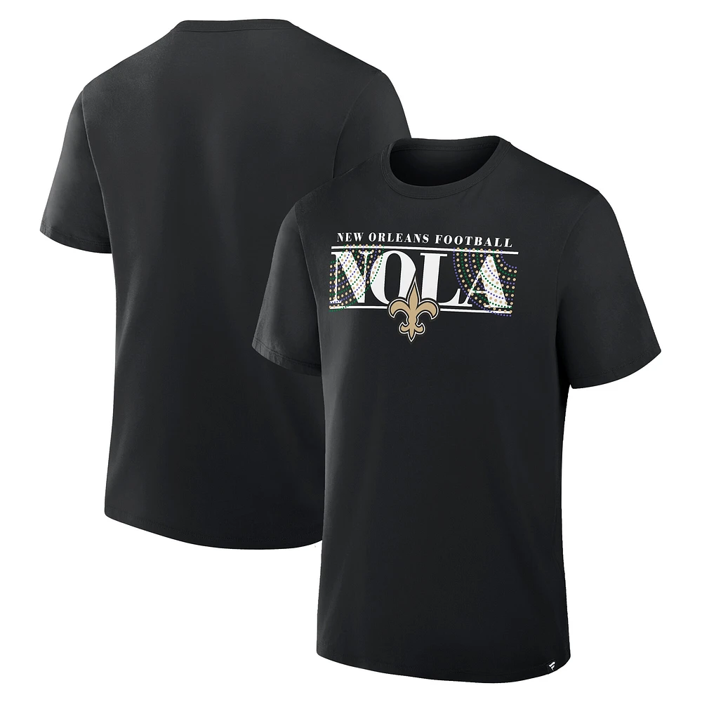 T-shirt noir fanatique pour homme, véritable favori des Saints de la Nouvelle-Orléans
