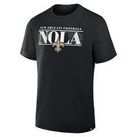 T-shirt noir fanatique pour homme, véritable favori des Saints de la Nouvelle-Orléans
