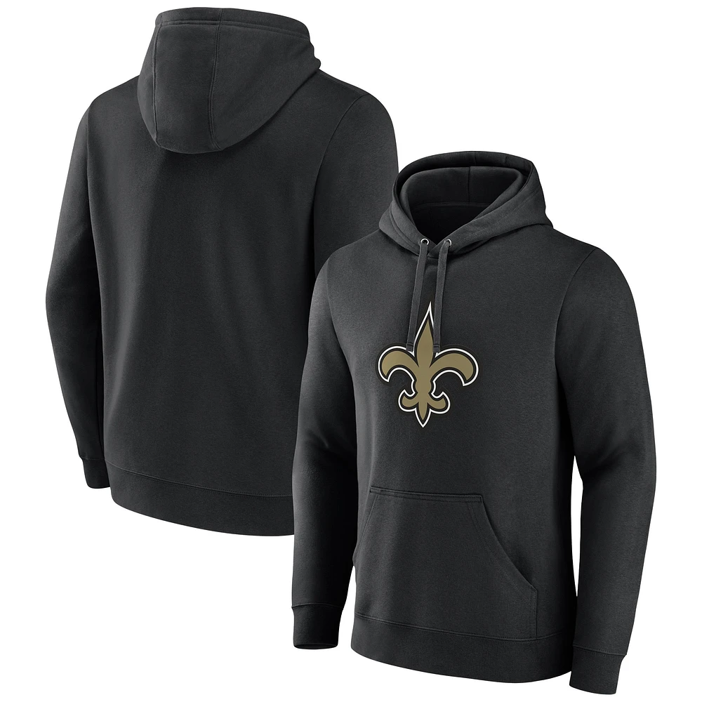 Sweat à capuche en polaire avec logo principal des New Orleans Saints pour hommes Fanatics Black