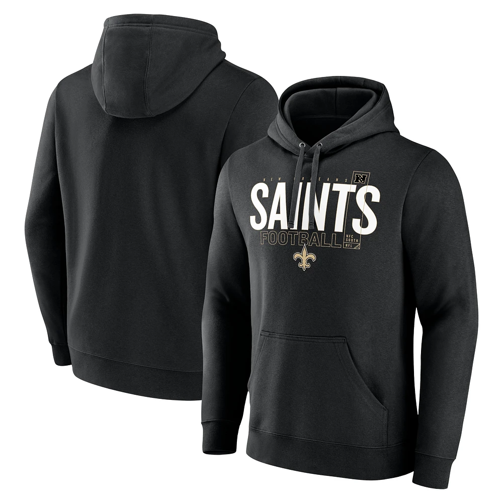 Sweat à capuche noir Pylon Outline New Orleans Saints Fanatics pour homme