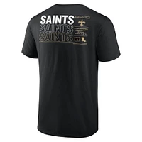 T-shirt noir New Orleans Saints Repeat Stats Fanatics pour hommes