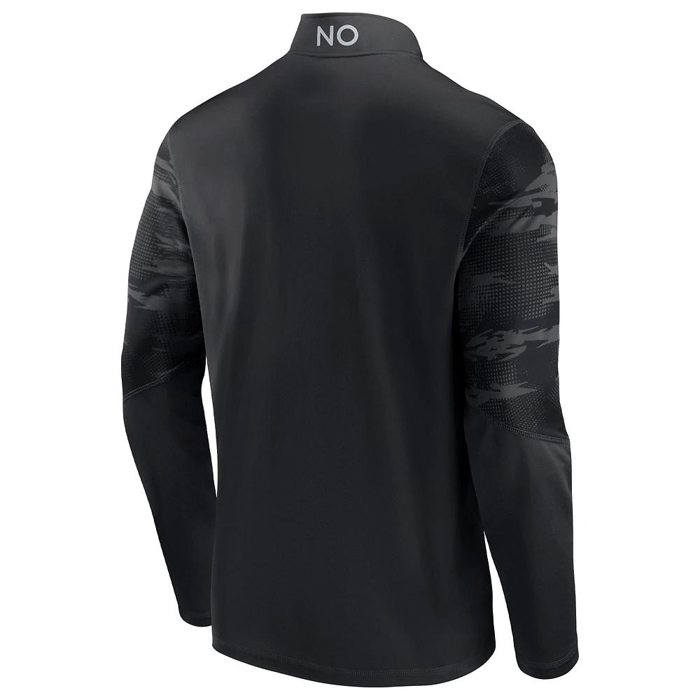 Veste noire à quart de zip Fanatics New Orleans Saints Ringer pour hommes