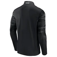 Men's Fanatics Black New Orleans Saints Ringer Quarter-Zip Jacket