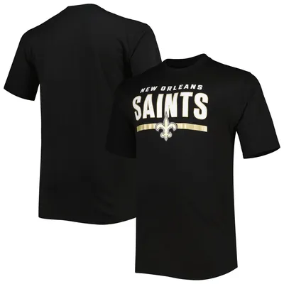 New Orleans Saints Fanatics Branded Big & Tall Speed Agility T-Shirt - Black