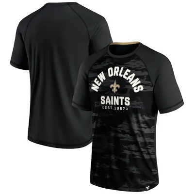 New Orleans Saints Fanatics Branded Hail Mary Raglan T-Shirt - Black