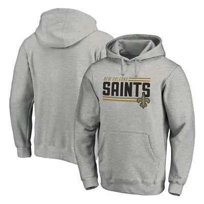 New Orleans Saints Fanatics Branded Big & Tall On Side Stripe Pullover Hoodie - Heathered Charcoal