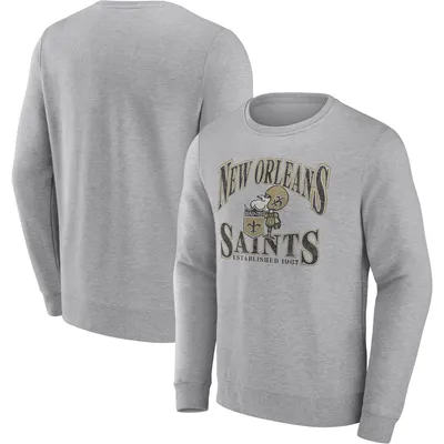 New Orleans Saints Fanatics Branded Playability Pullover Sweatshirt - Heathered Charcoal