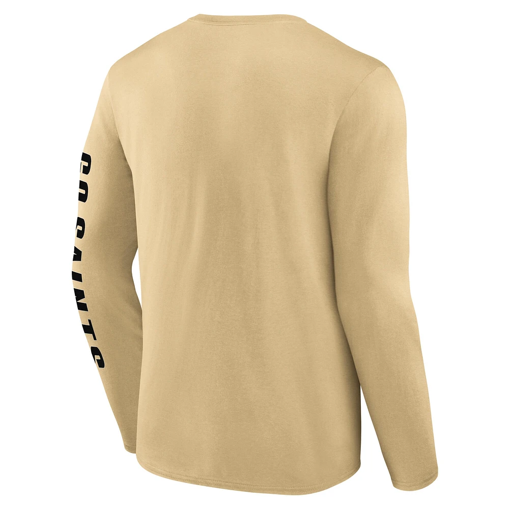 Men's Fanatics  Gold New Orleans Saints Big & Tall Vision Long Sleeve T-Shirt