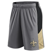 Short gris avec logo principal des New Orleans Saints pour hommes Fanatics