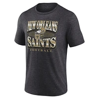 Men's Fanatics Heather Charcoal New Orleans Saints Extreme Tackle Tri-Blend T-Shirt