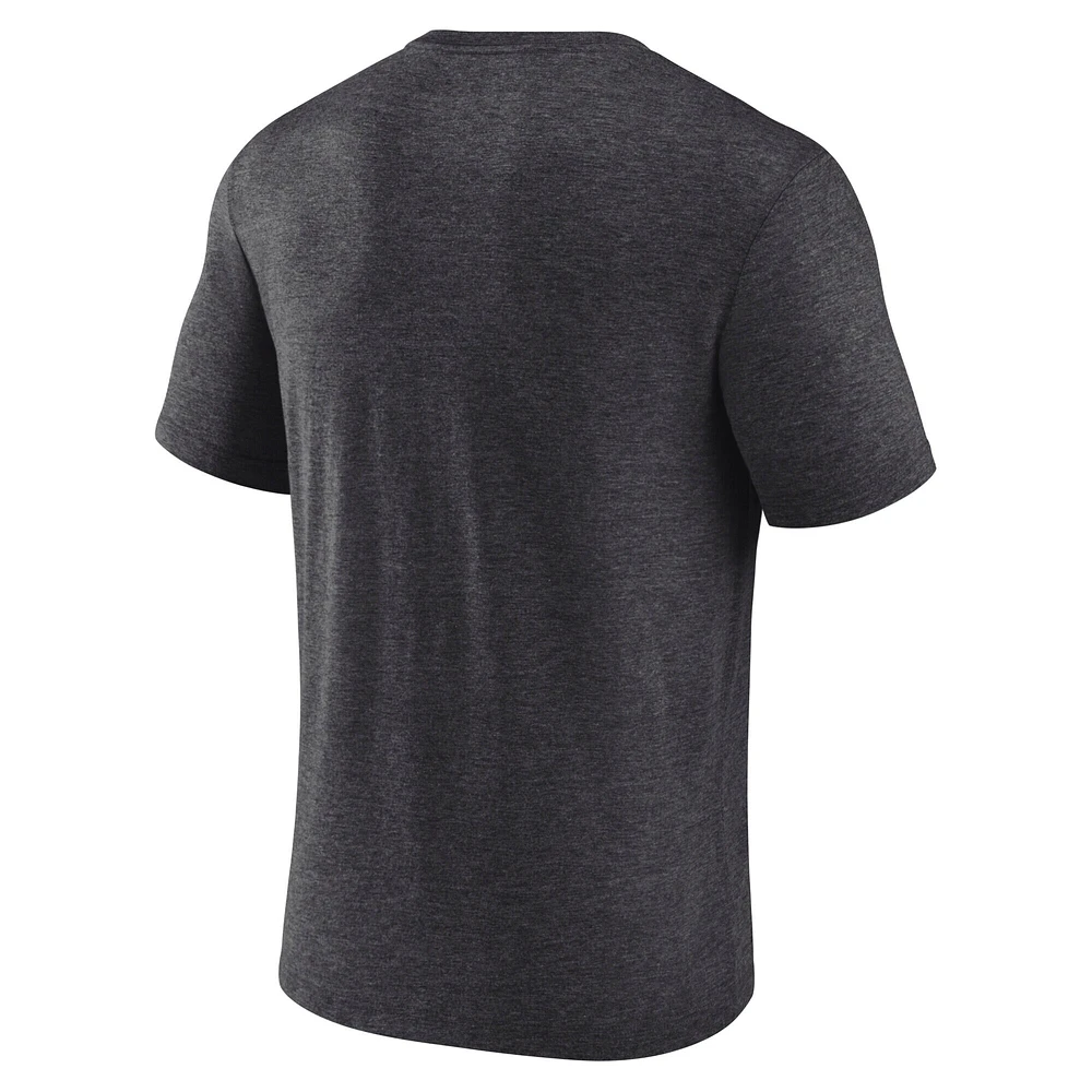 Men's Fanatics Heather Charcoal New Orleans Saints Extreme Tackle Tri-Blend T-Shirt