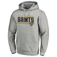 Men's Fanatics Heathered Charcoal New Orleans Saints Big & Tall On Side Stripe Pullover Hoodie