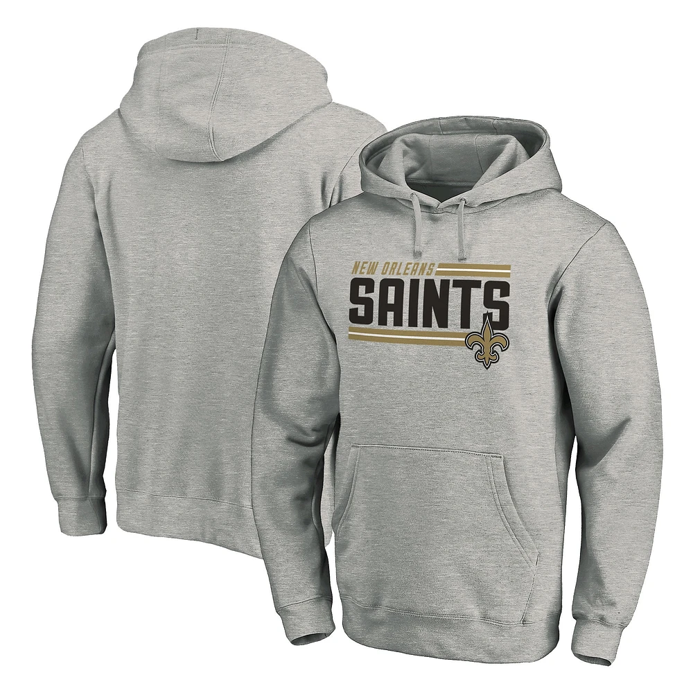 Sweat à capuche rayures latérales pour hommes Fanatics Heathered Charcoal New Orleans Saints Big & Tall