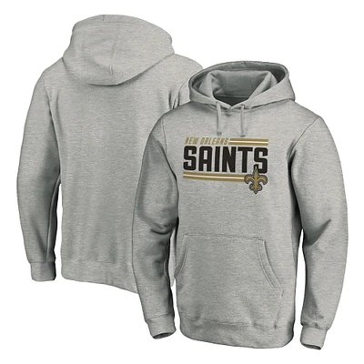 Men's Fanatics Heathered Charcoal New Orleans Saints Big & Tall On Side Stripe Pullover Hoodie