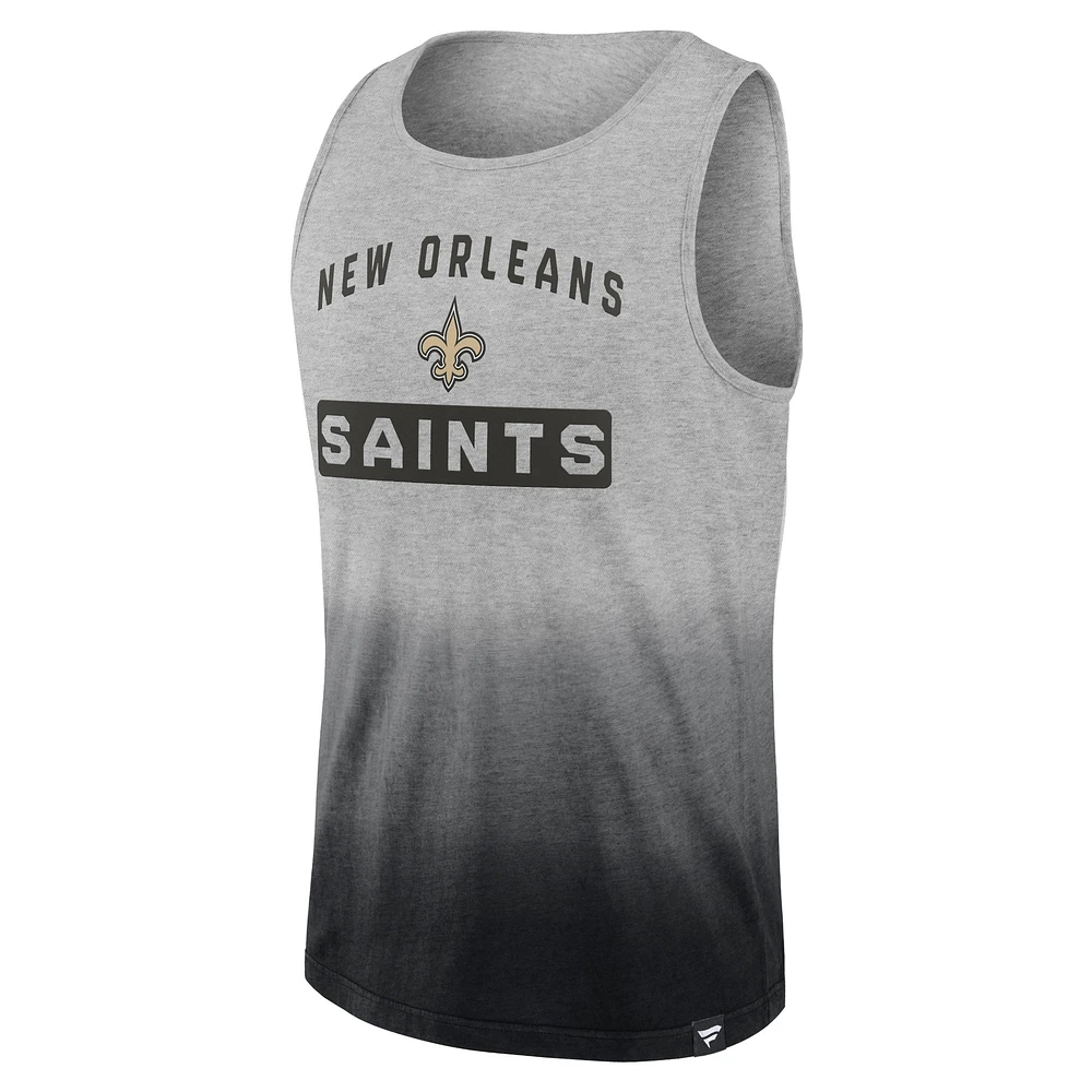 Fanatics pour hommes gris chiné/noir New Orleans Saints Our Year - Débardeur