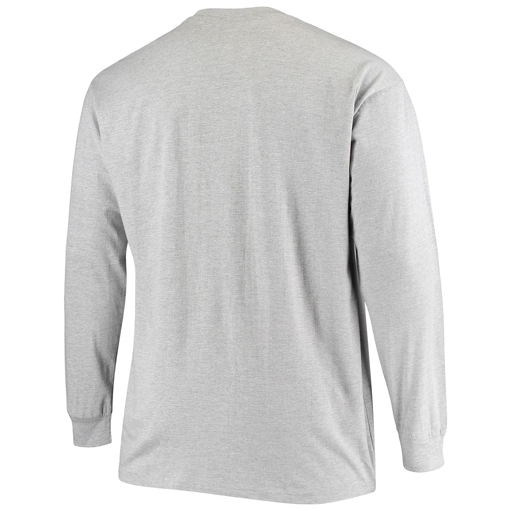 Men's Fanatics Heathered Gray New Orleans Saints Big & Tall Practice Long Sleeve T-Shirt