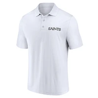 Ensemble de deux polos Lockup New Orleans Saints Fanatics blanc/noir pour hommes